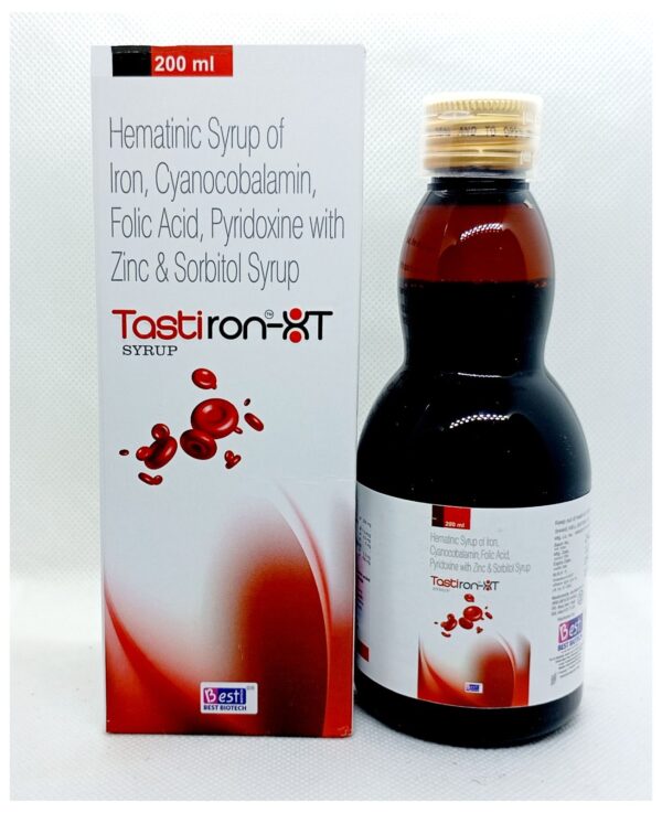 Tastiron-XT syrup available at the best pharma company in India, Best Biotech for marketing & distribution.